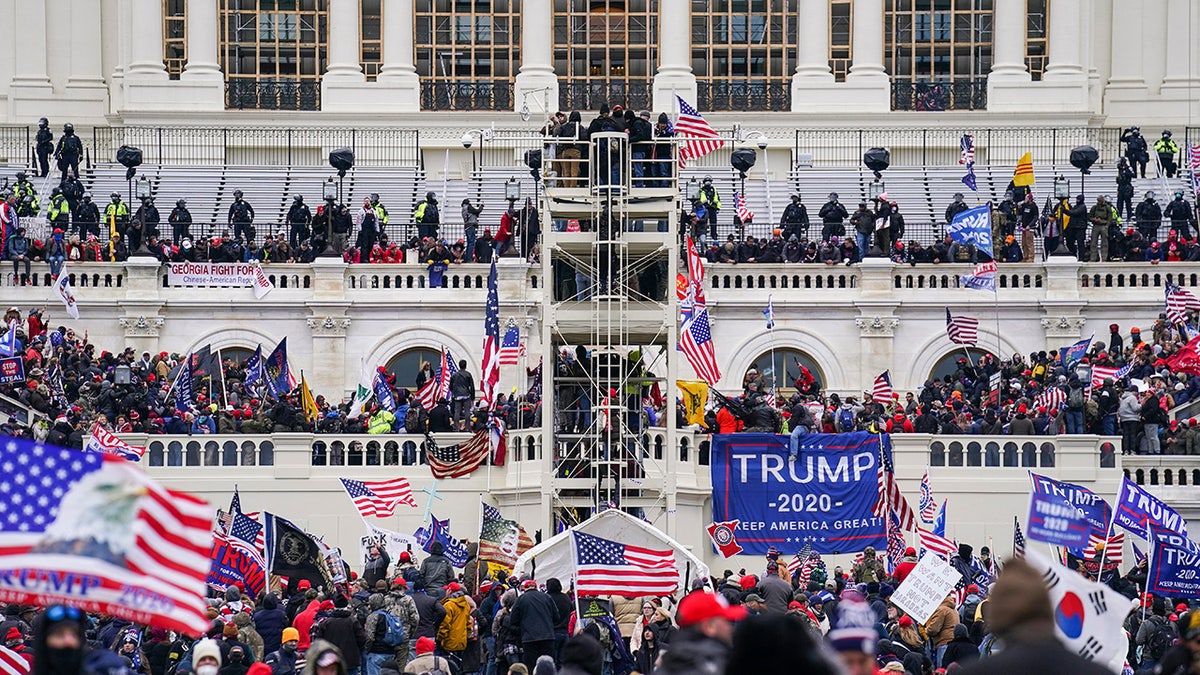 Crowd of rioters at the Capitol