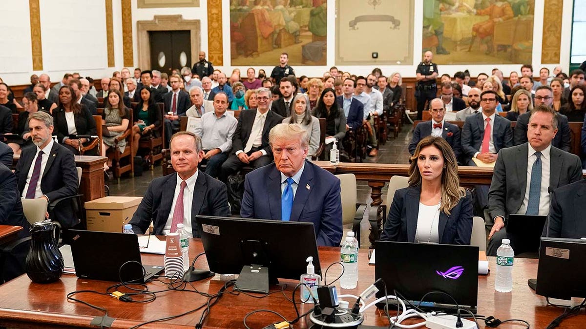 Former President Donald Trump sits in a New York courtroom