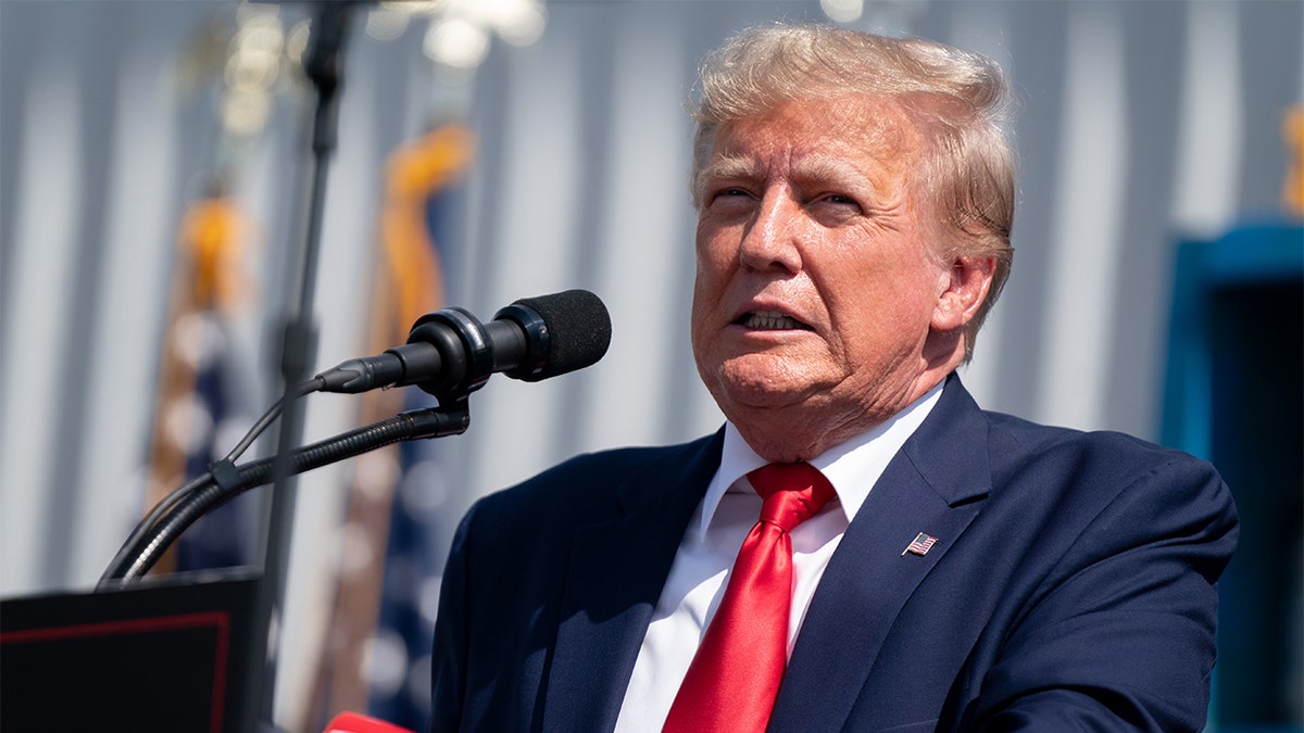 Former President Donald Trump speaks at rally