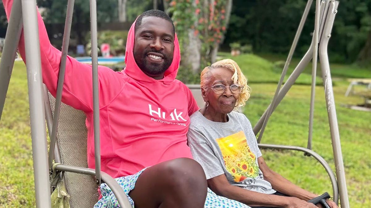 Wallace Gilberry, left, with his great grandmother, right