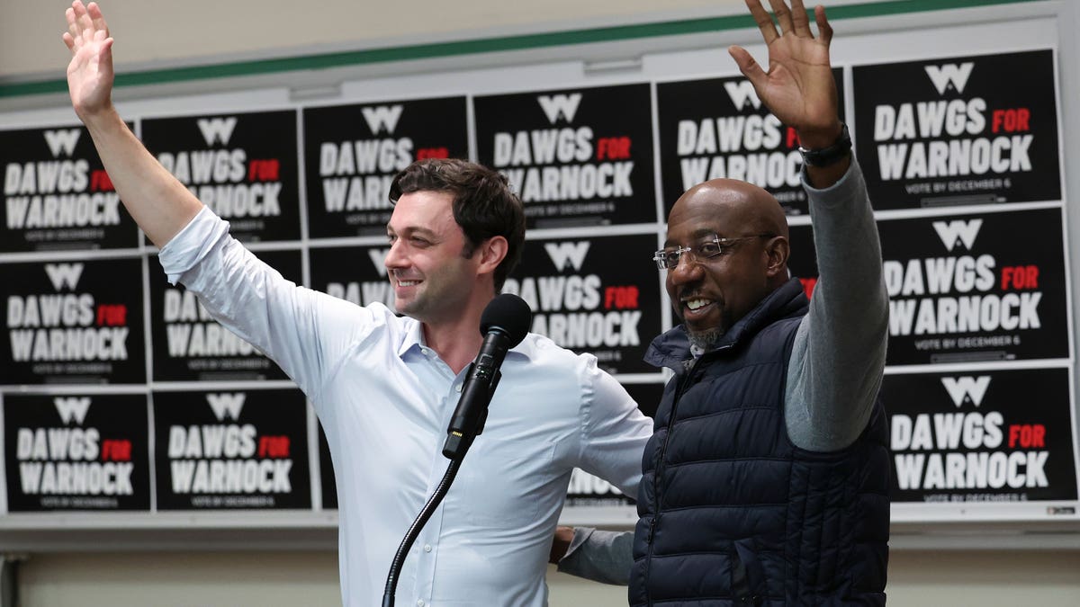 Democratic Georgia Sens. Raphael Warnock and Jon Ossoff