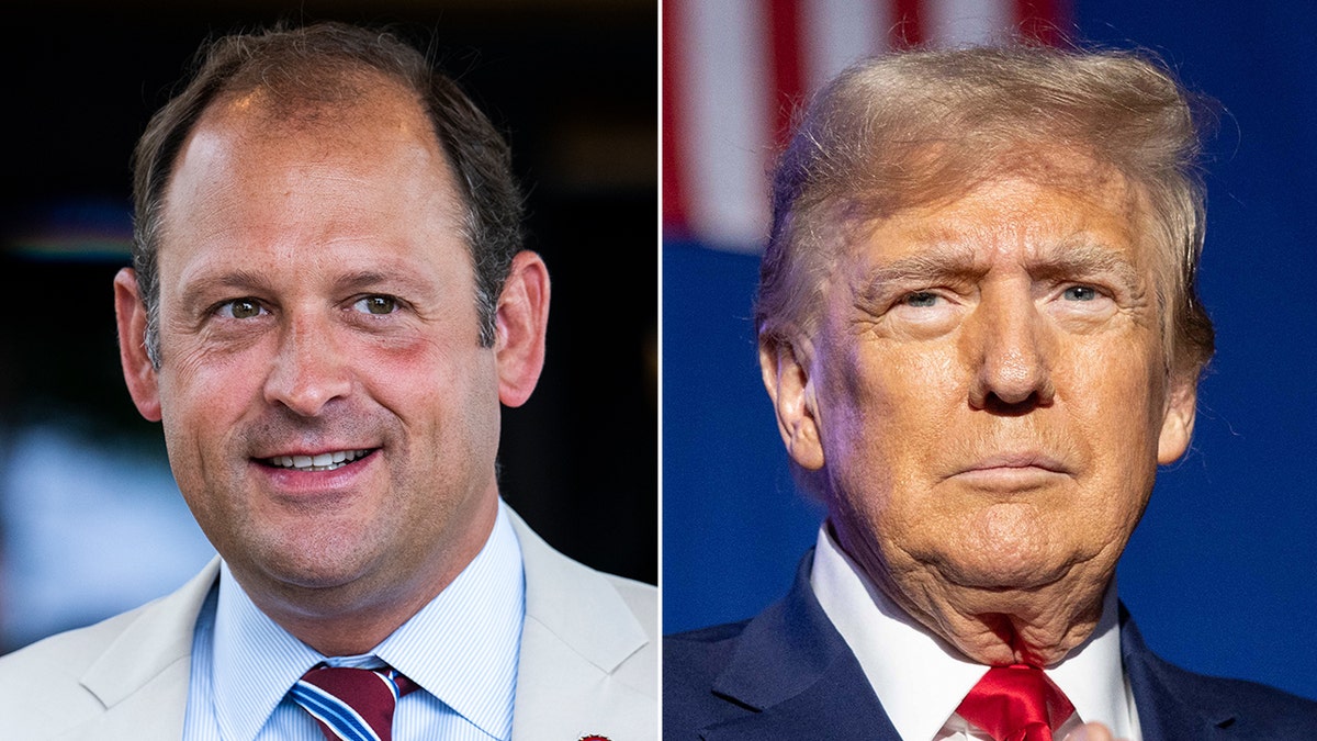 Andy Barr and Trump split image