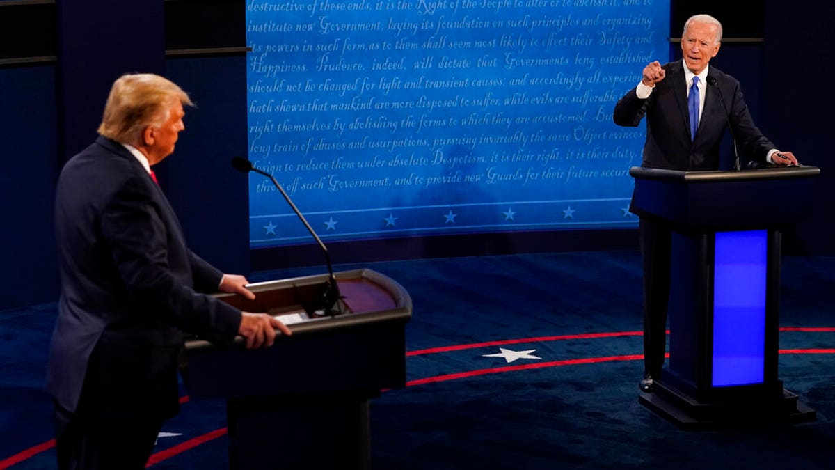 Trump and Biden during a debate