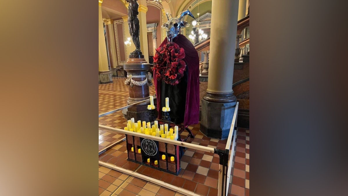 Satanic Temple display at the Iowa State Capitol