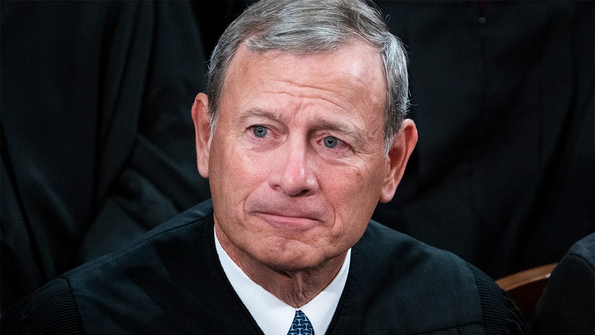 Chief Justice John Roberts sitting at the State of the Union.