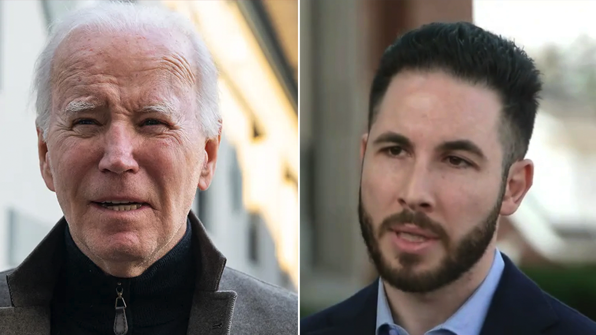 Joe Biden and Abdullah Hammoud split image