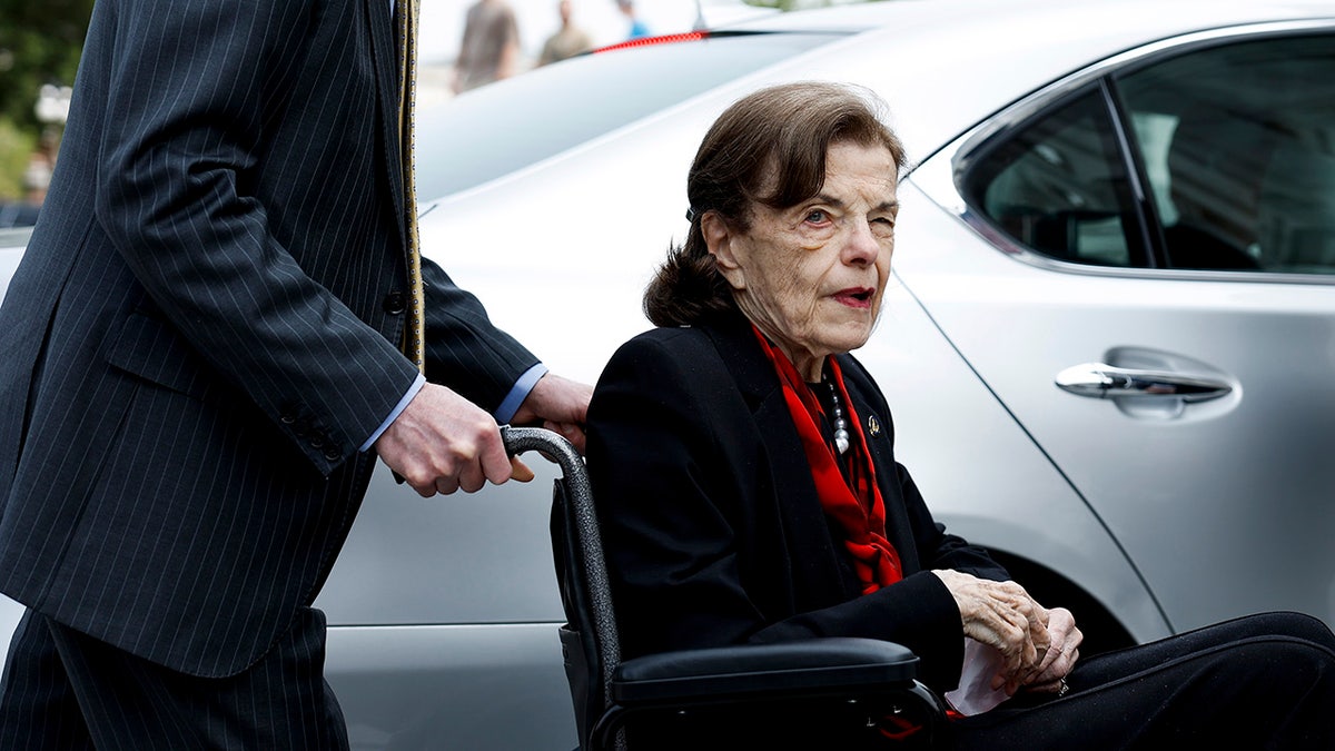 Feinstein in a wheelchair