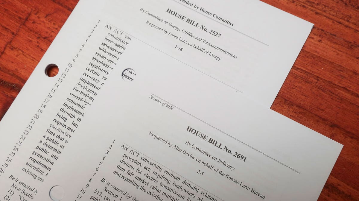 -Two of the dozens of Kansas House bills that now list the names of groups and lobbyists who asked lawmakers or committees to introduce them