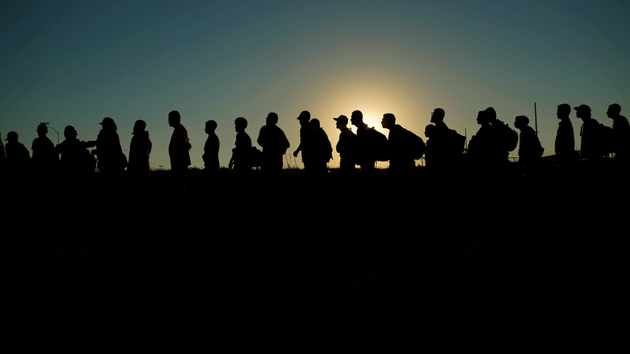 Migrants who crossed the Rio Grande at the southern border