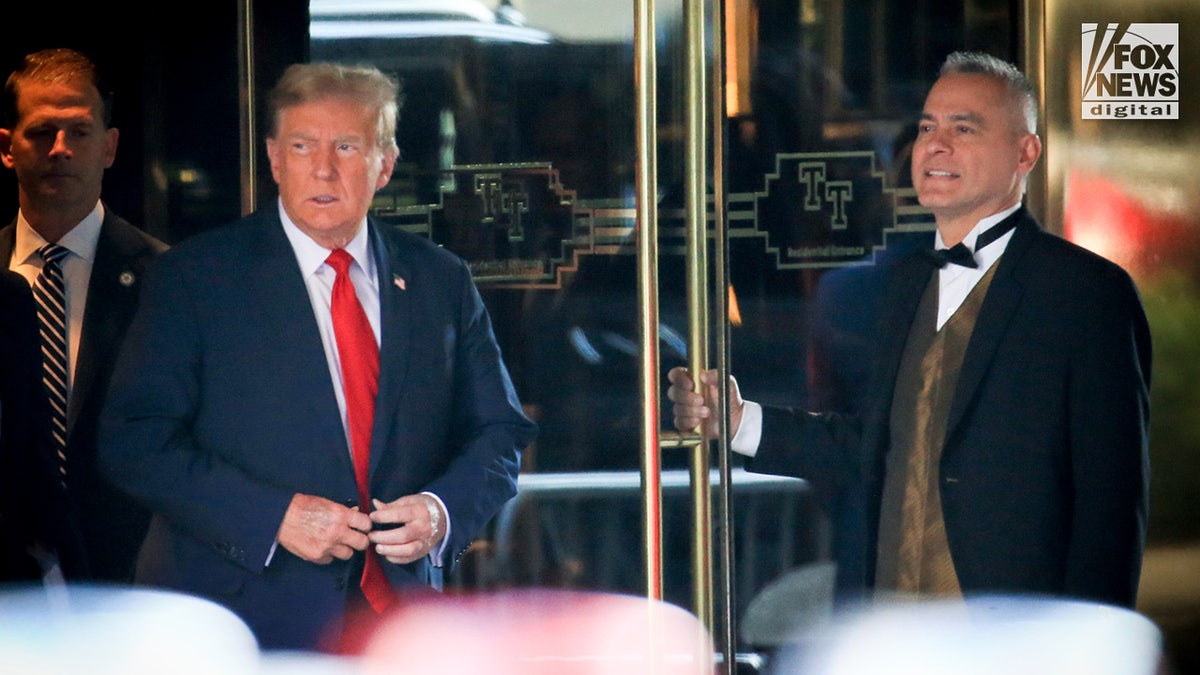 Former President Donald Trump exits Trump Tower in New York City