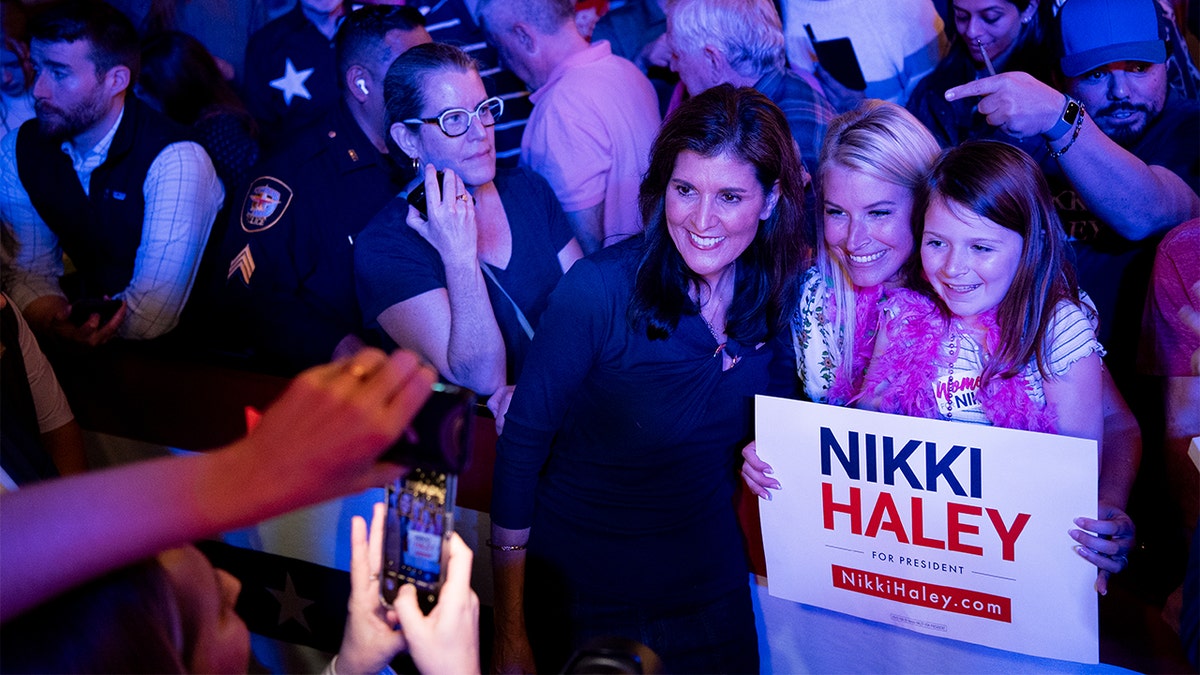Haley with supporters