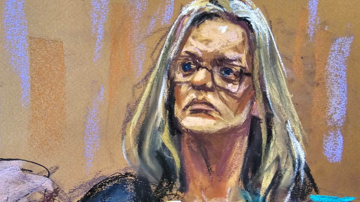 Stormy Daniels is questioned by defense attorney Susan Necheles during Former U.S. President Donald Trump's criminal trial