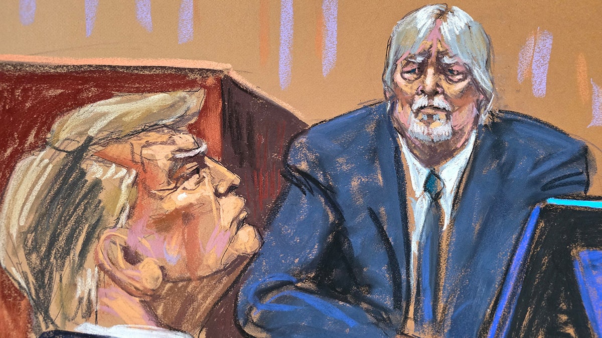 Donald Trump watches Jeffrey McConney on witness stand