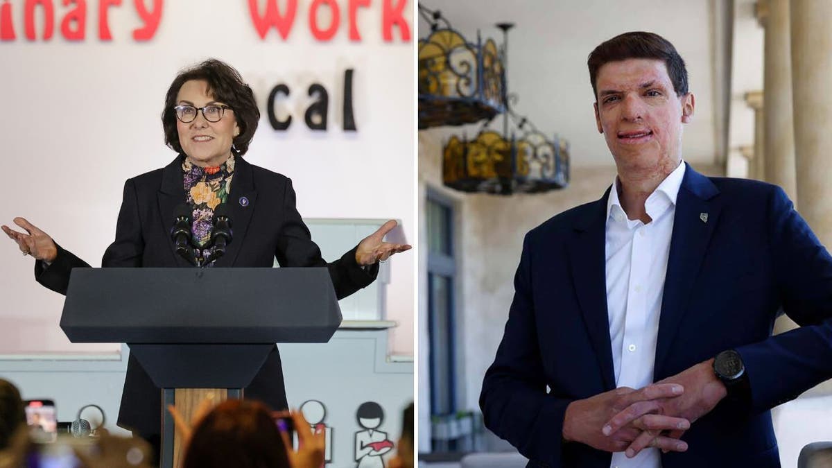 Sen. Jacky Rosen and Captain Sam Brown.