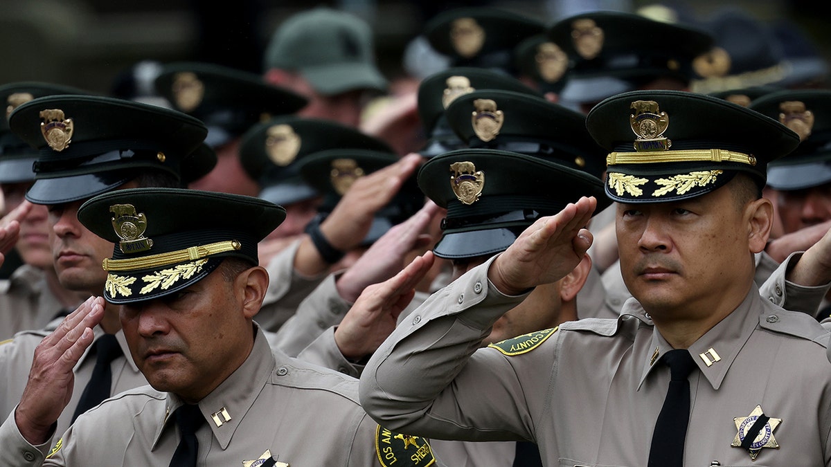 Police officers attend President Biden's remarks at National Peace Officers Memorial Service in Washington, D.C.