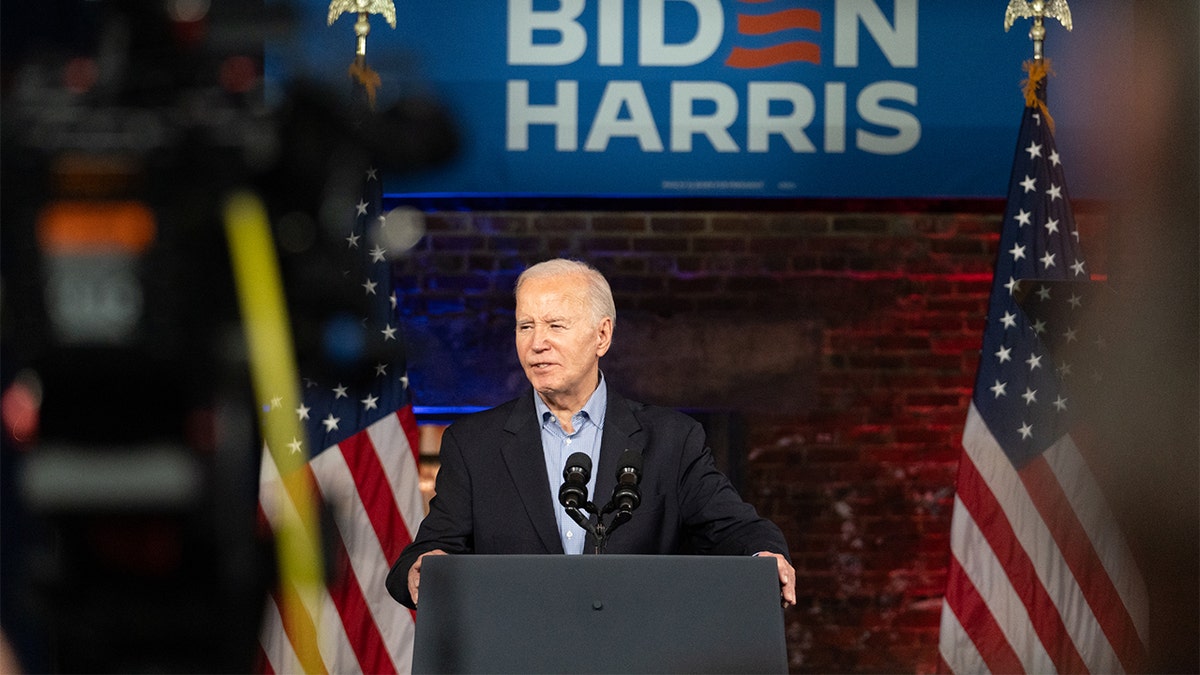 President Joe Biden at lectern