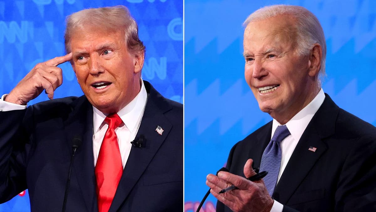 Trump Biden debate collage