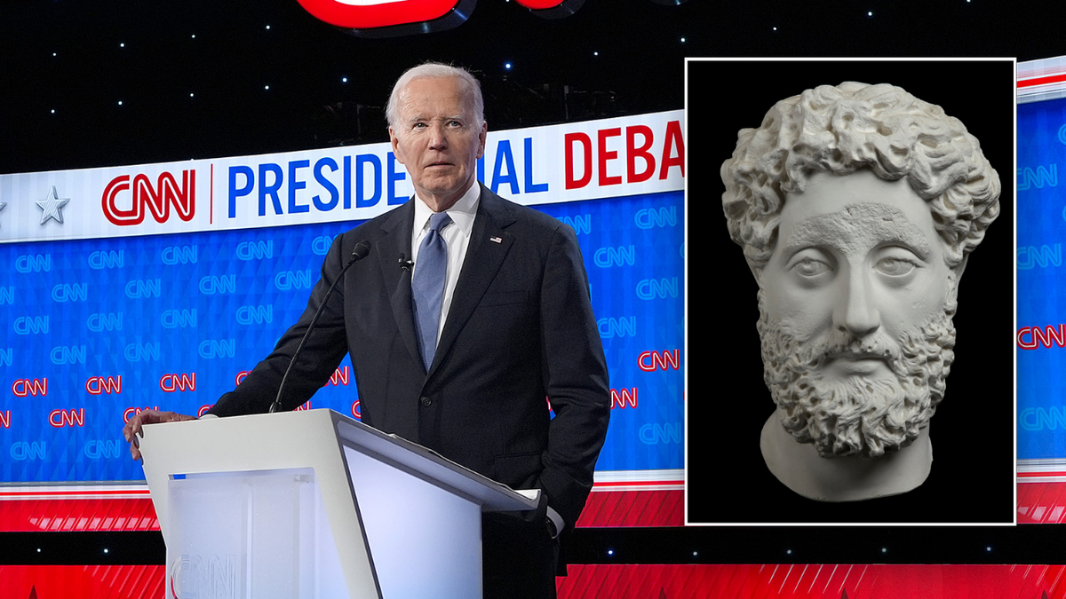 Biden Commodus split image