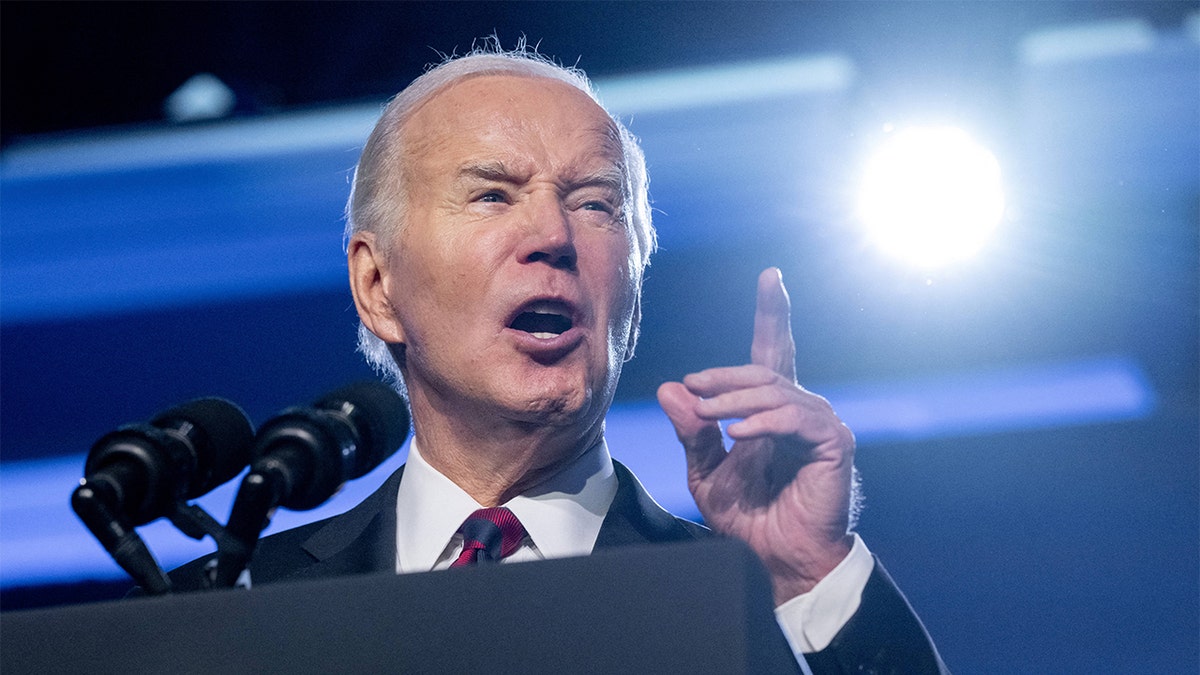 President Biden closeup shot of him at lectern 