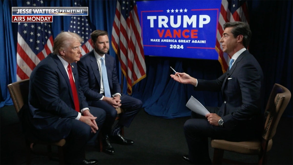 Jesse Waters interviewing Donald Trump and JD Vance