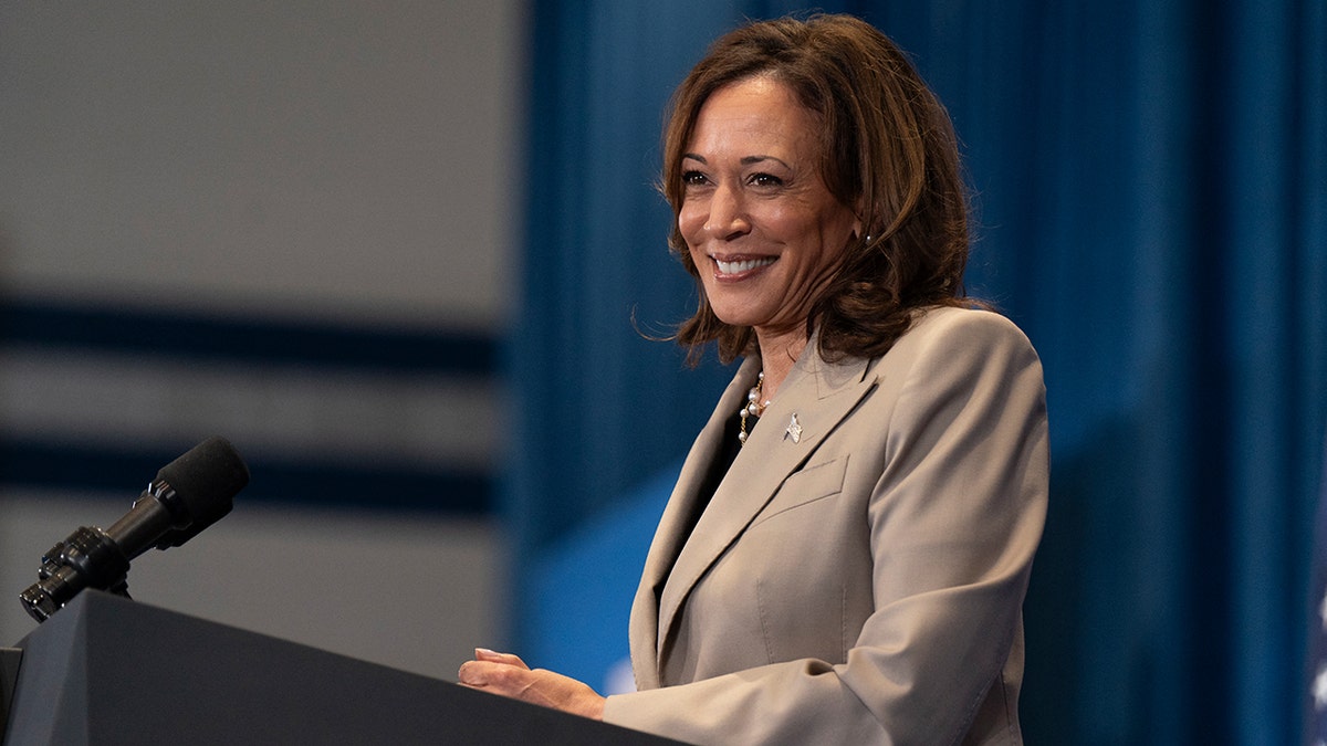 Kamala Harris at podium