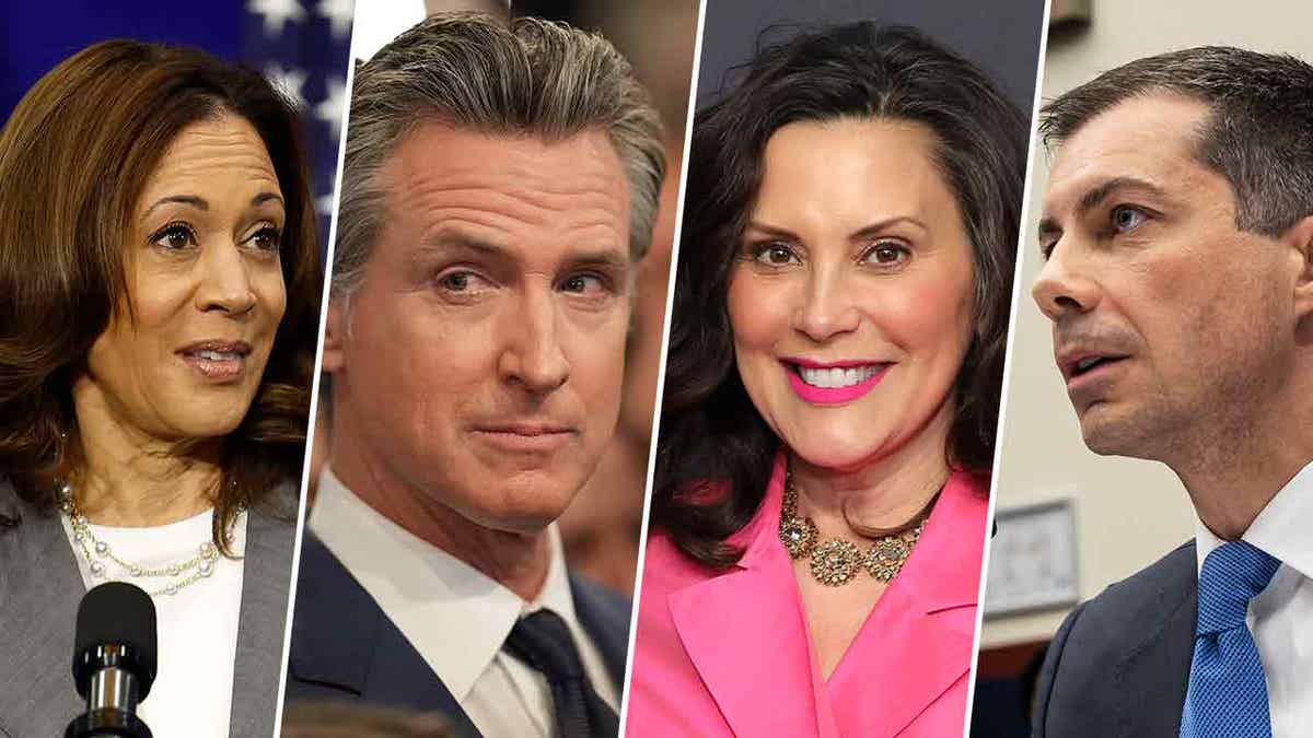 Potential Biden replacements are Kamala Harris, Gavin Newsom, Gretchen Whitmer and Pete Buttigieg.