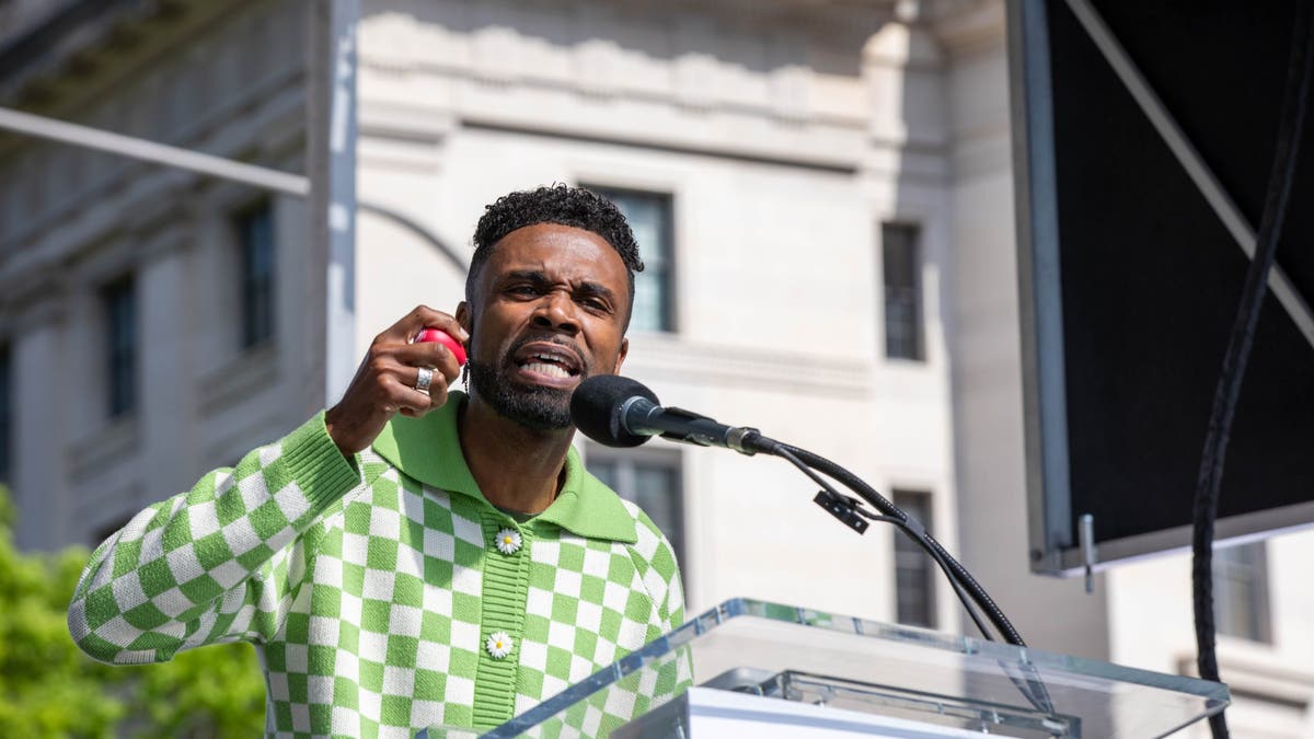 Shalomyah Bowers speaks onstage during the NBJC Equity March on June 15, 2024, in Washington, DC. 