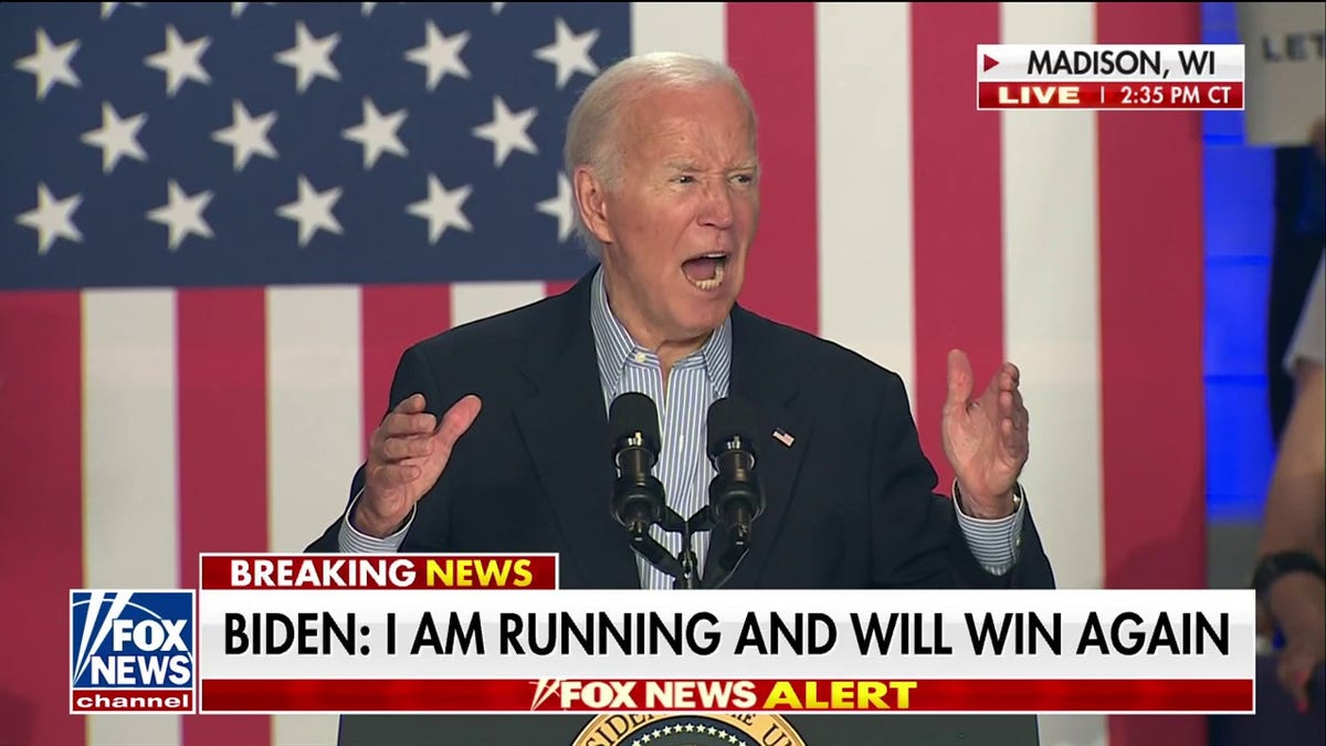 Joe Biden gives a speech