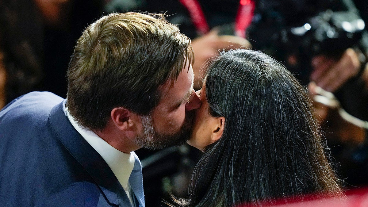 JD Vance kisses wife Usha Vance