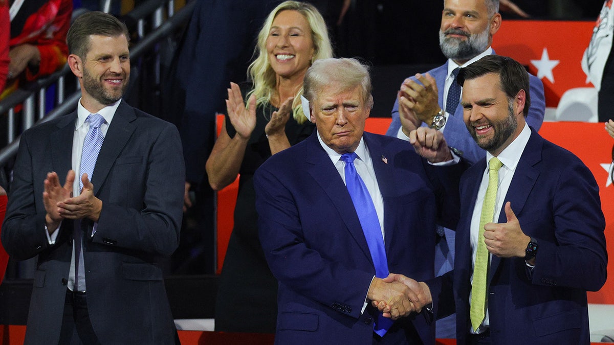 Donald Trump arrives to attend Day 2 of the Republican National Convention