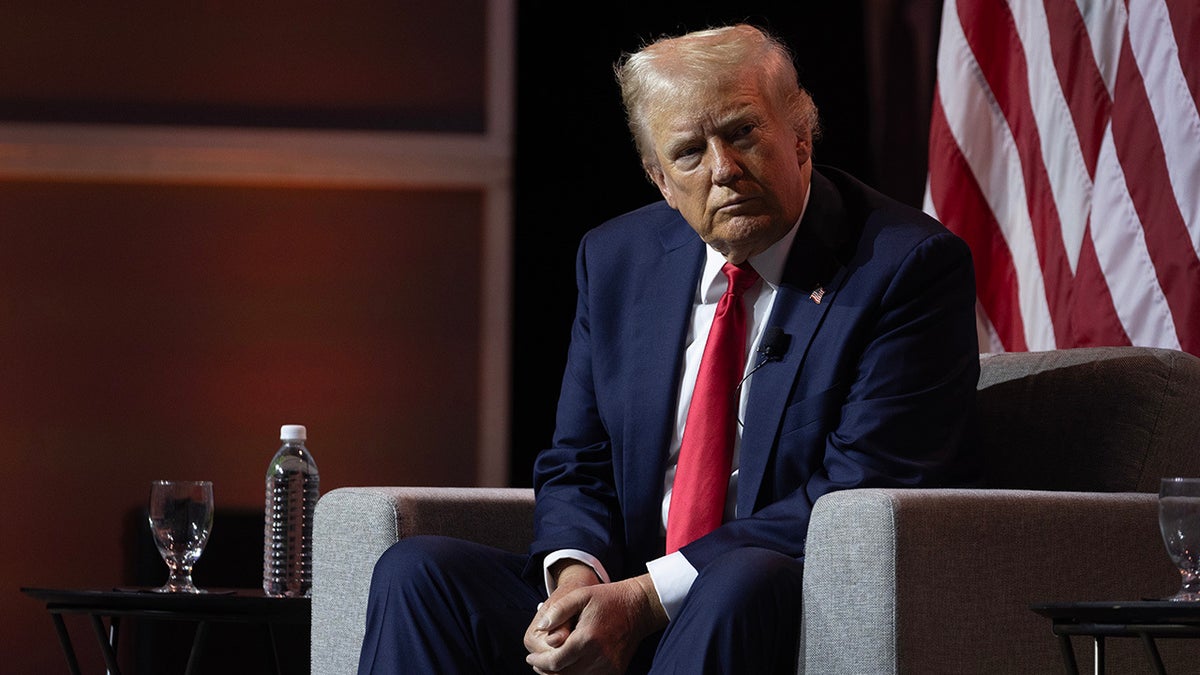 closeup shot of Trump at NABJ event