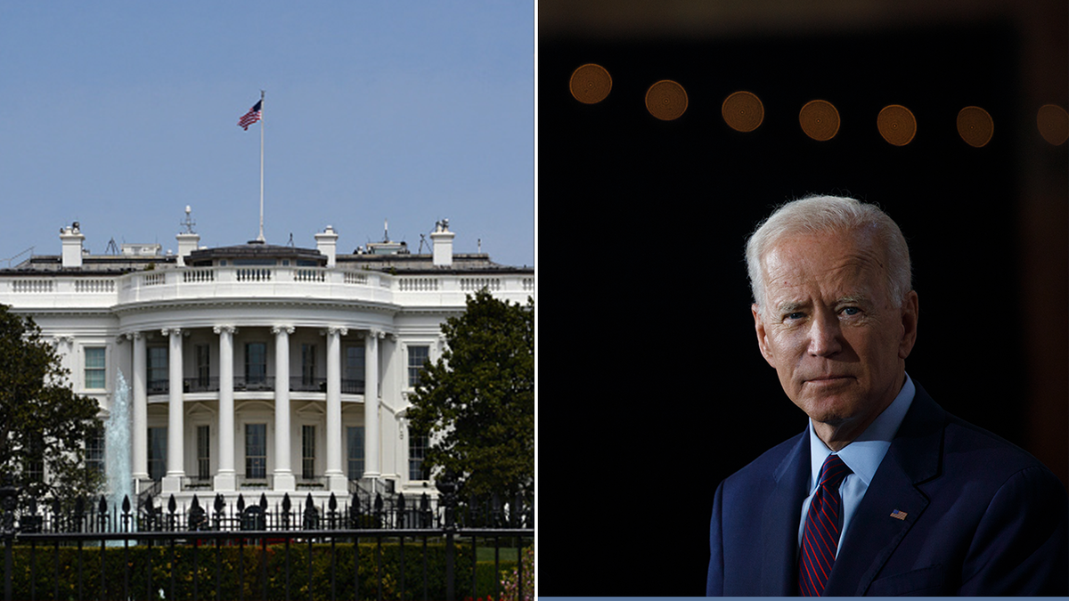 split: left - White House; right - President Biden