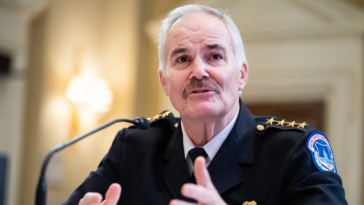 U.S. Capitol Police Chief J. Thomas Manger testifies during the House Administration Committee hearing.