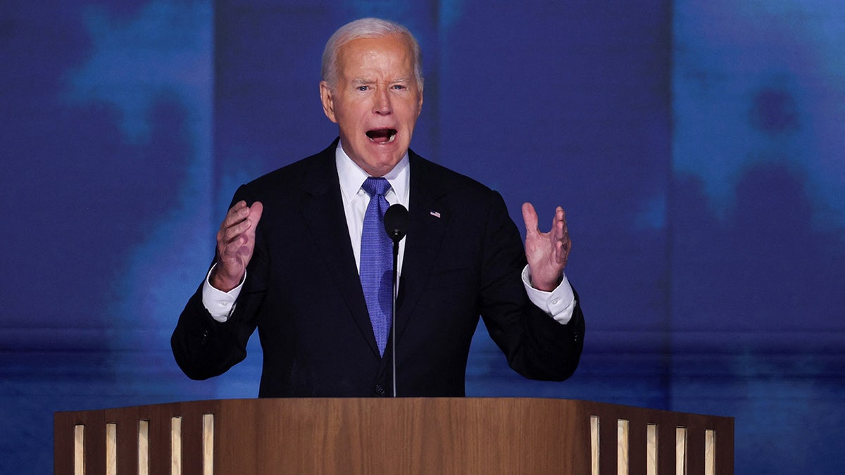 Joe Biden attends Day one of the Democratic National Convention