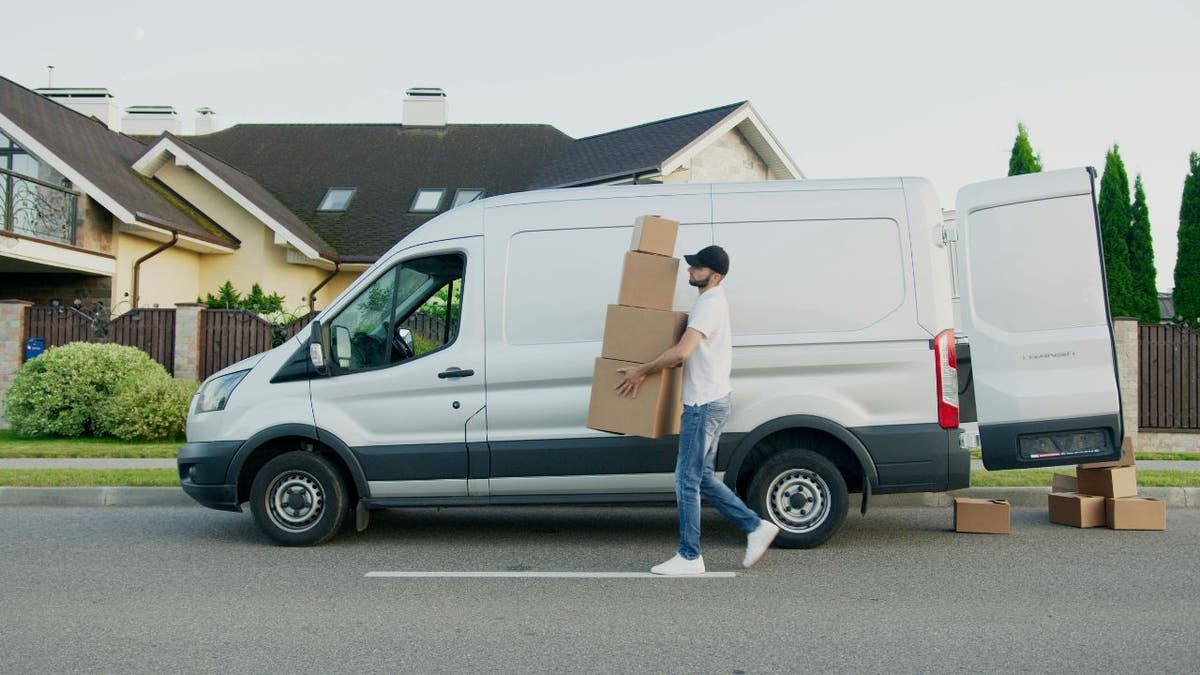 moving van stock image