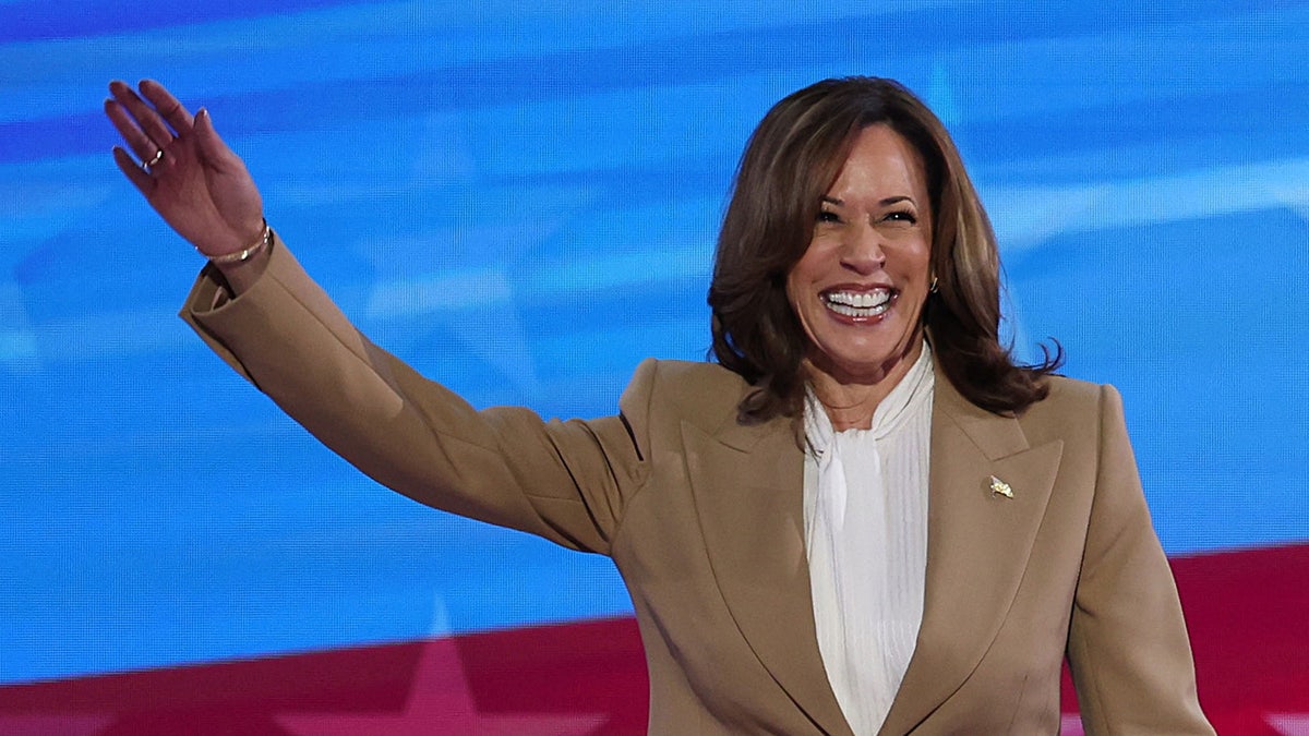 Kamala Harris closeup shot from DNC night one