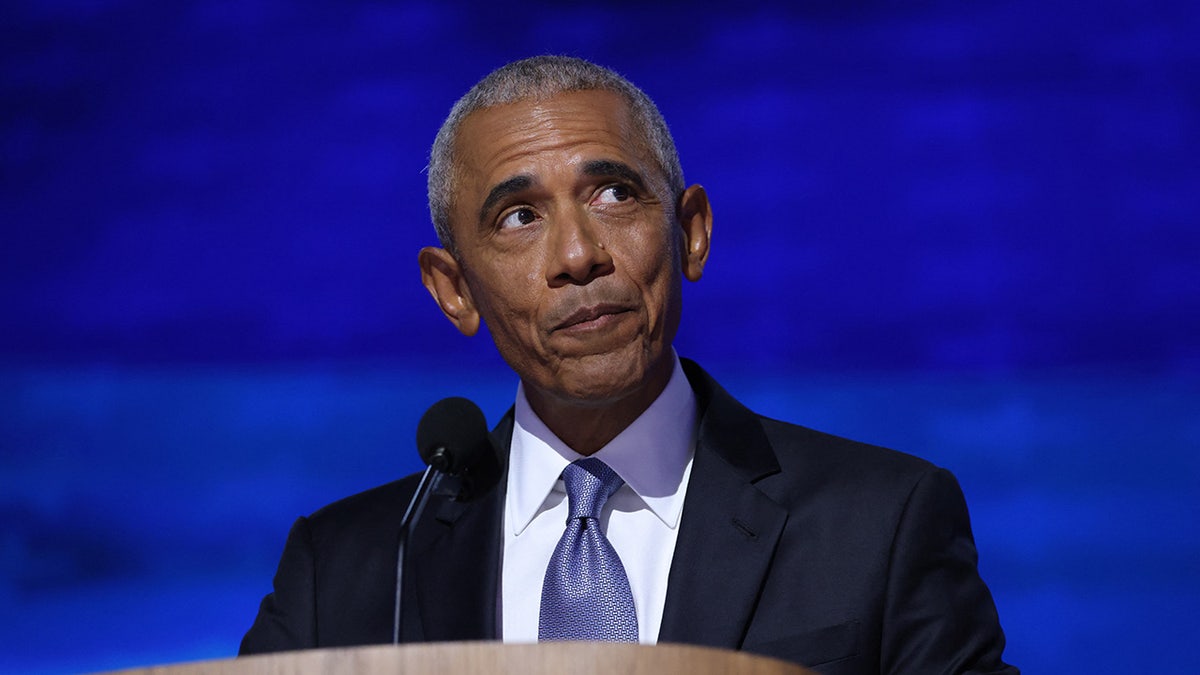 closeup shot of Obama from DNC speech