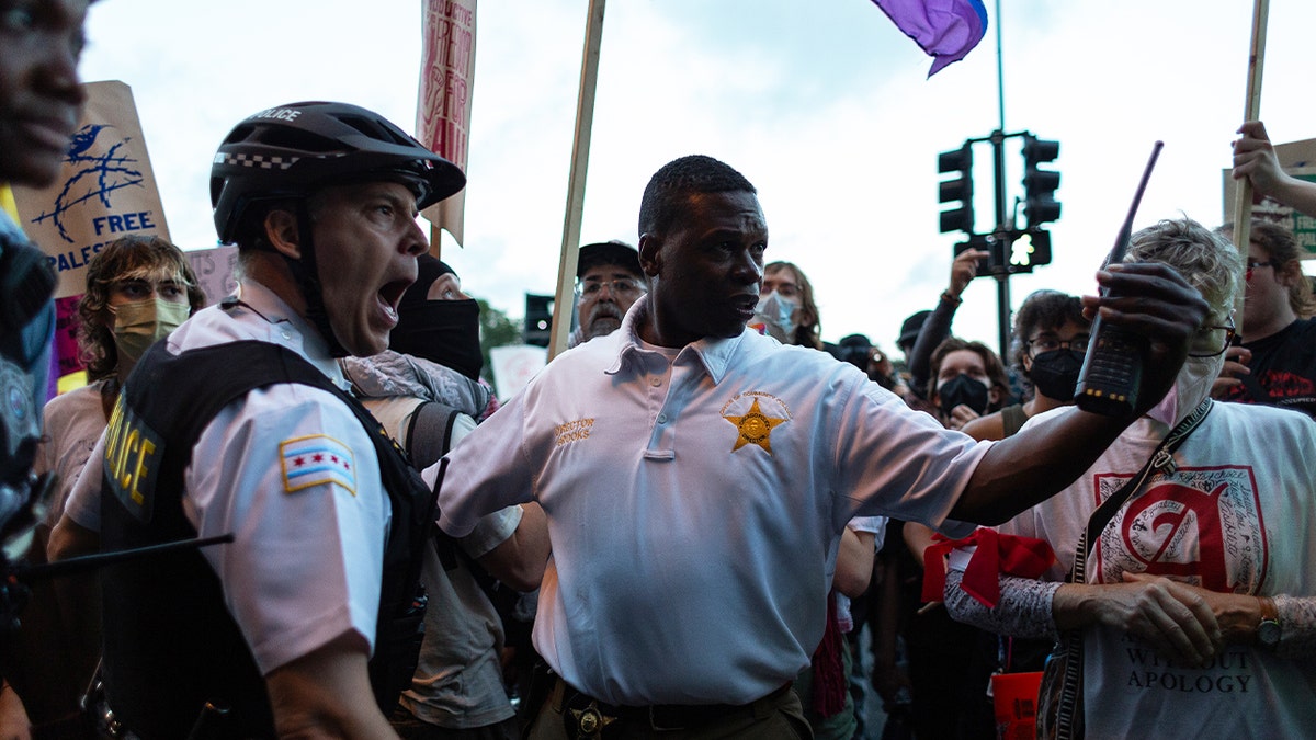 Police and demonstrators