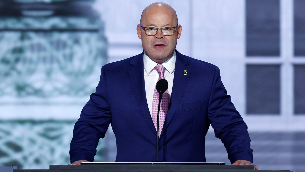 Teamsters president at RNC podium speaking