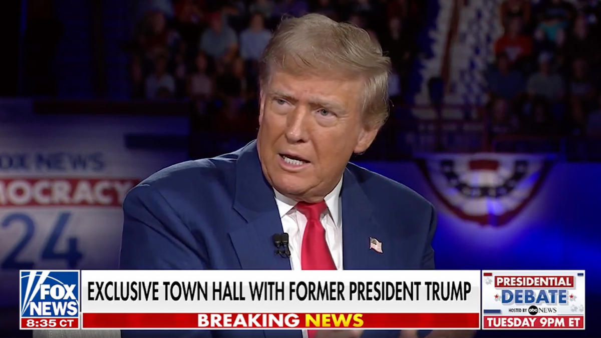 Trump closeup shot from Fox News town hall