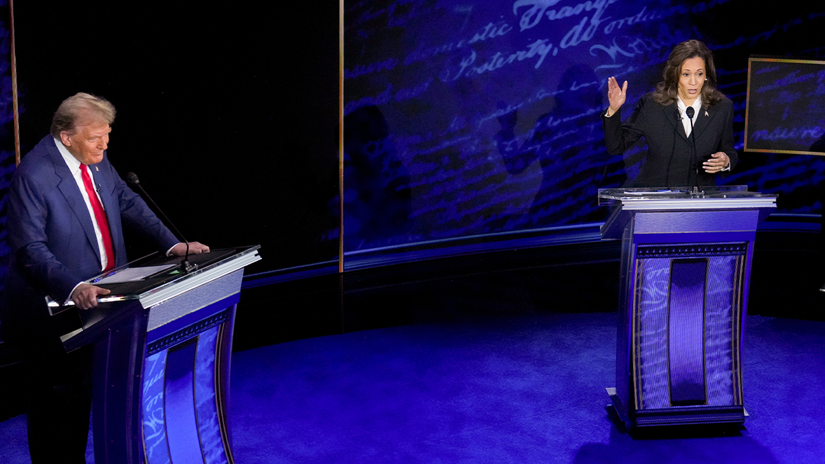 Trump and Harris on debate stage