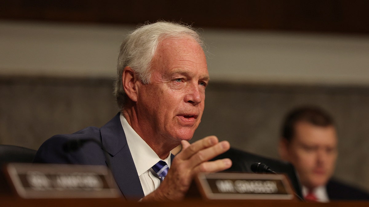 U.S. Senator Ron Johnson speaking during Senate committee hearing