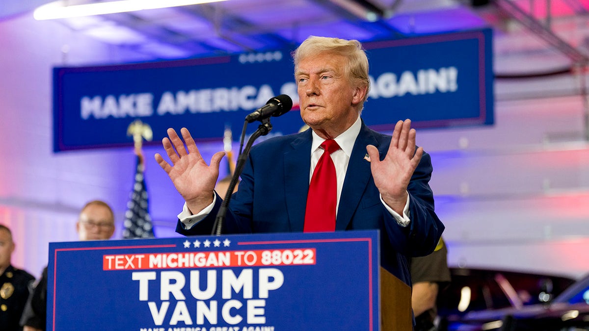 Trump in Michigan closeup shot