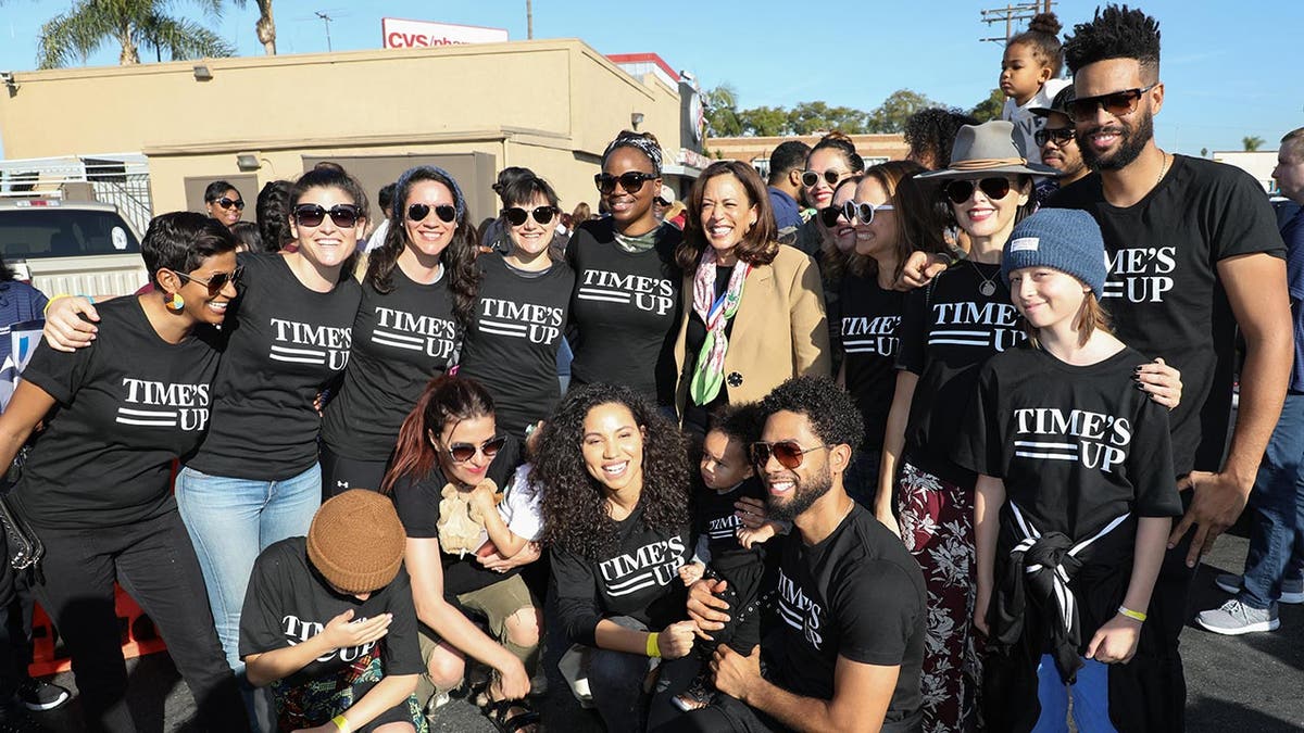 Kamala Harris joins Jussie Smollett, Natalie Portman, and other progressive entertainers for a Times Up march in Los Angeles