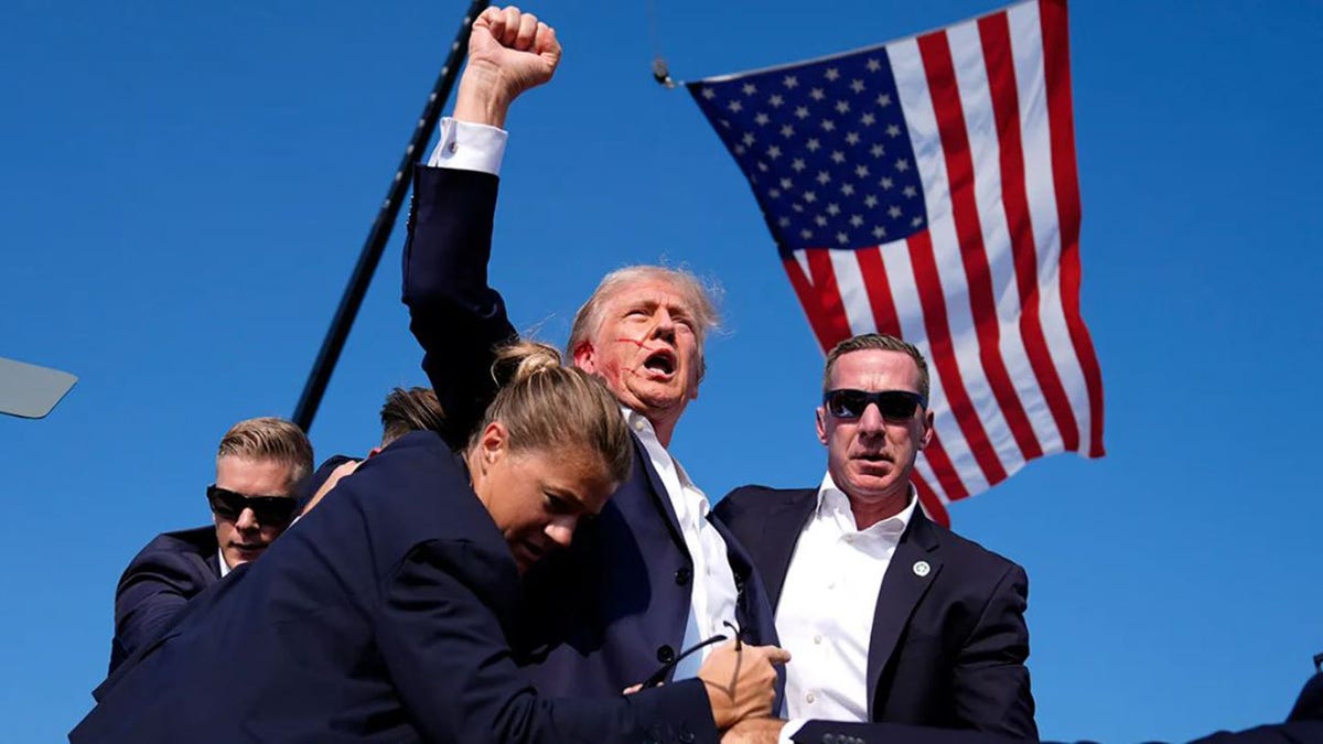 Trump defiantly raising fist after assassination attempt