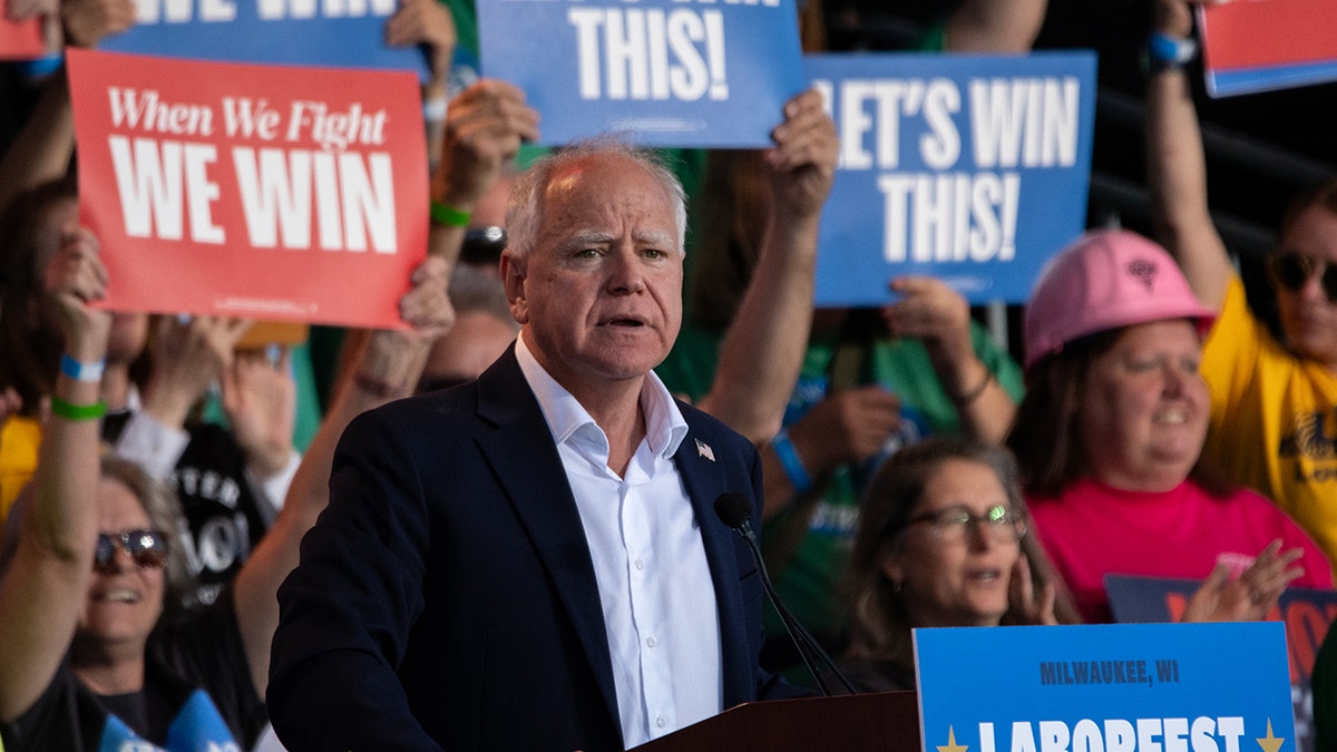 Vice Presidential Candidate Tim Walz speaks at Laborfest In Milwaukee