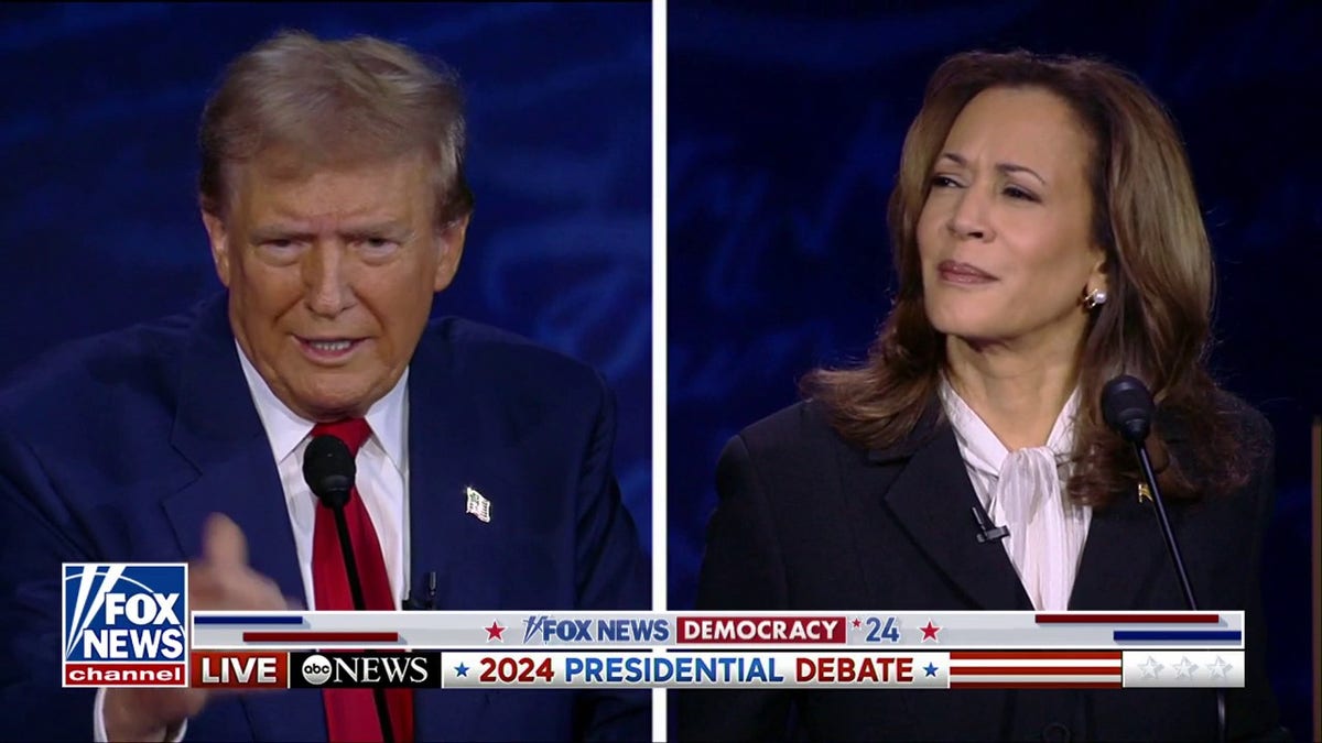 Former President Trump and Vice President Kamala Harris at Tuesday night's debate in Pennsylvania.