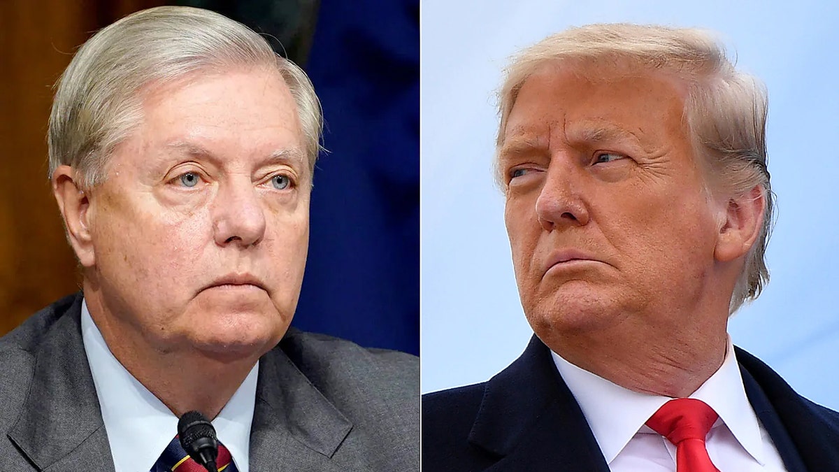 Sen. Graham, left; right: former President Trump