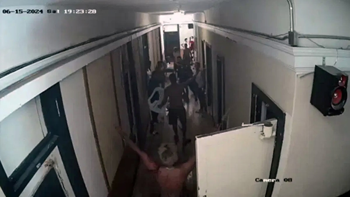 Suspected members of the Tren de Aragua gang caught on surveillance footage at the Gateway Hotel in El Paso