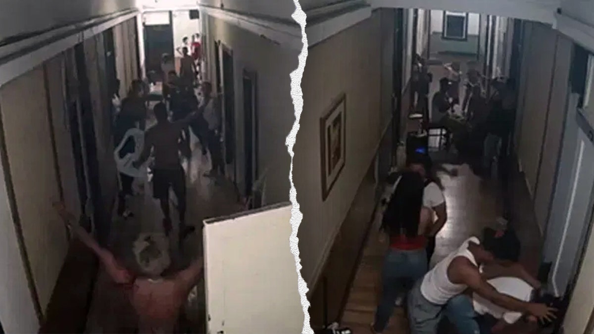 Suspected members of the Tren de Aragua gang occupy Texas hotel, left, suspected members of the Tren de Aragua gang drink and party with children present, right